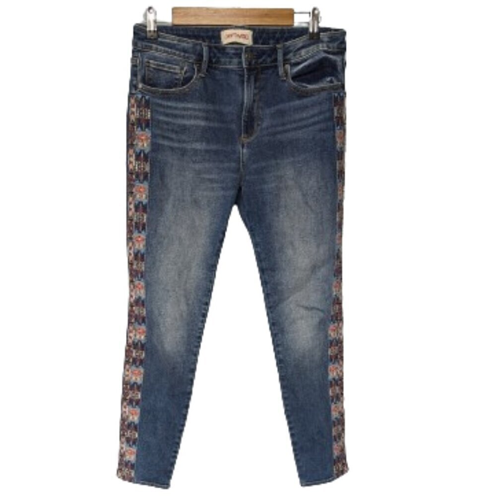DRIFTWOOD "Jackie" Embroidered Straight Leg Jeans Size 29